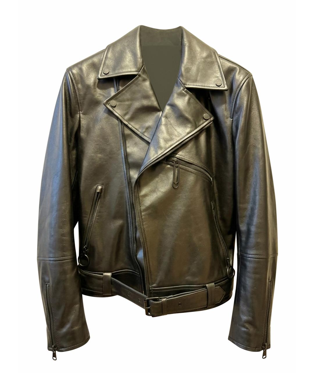 OFF-WHITE Черная кожаная куртка, фото 1