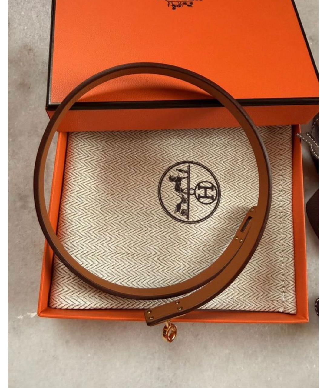 HERMES Коричневый чокер из розового золота, фото 4