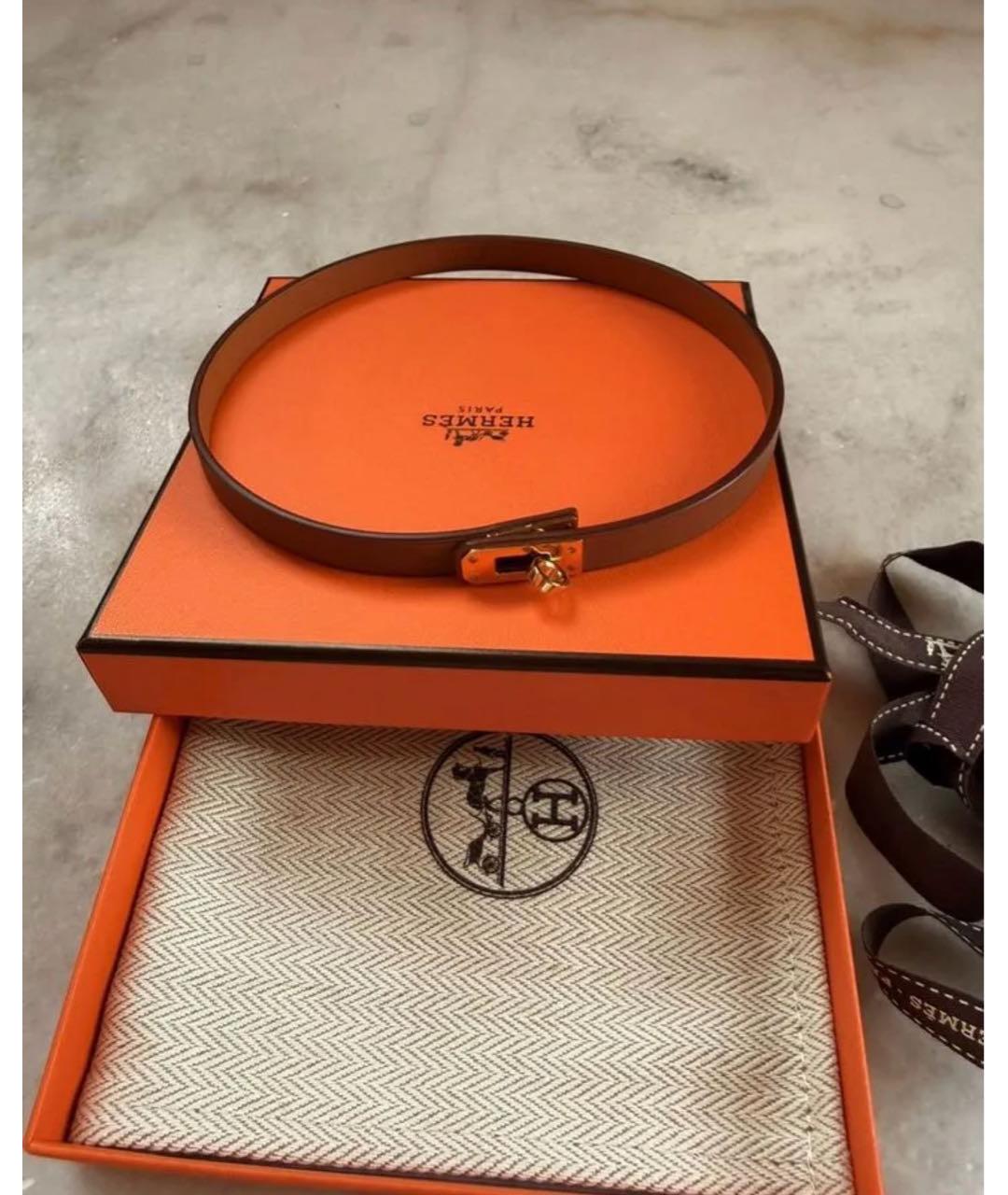 HERMES Коричневый чокер из розового золота, фото 5