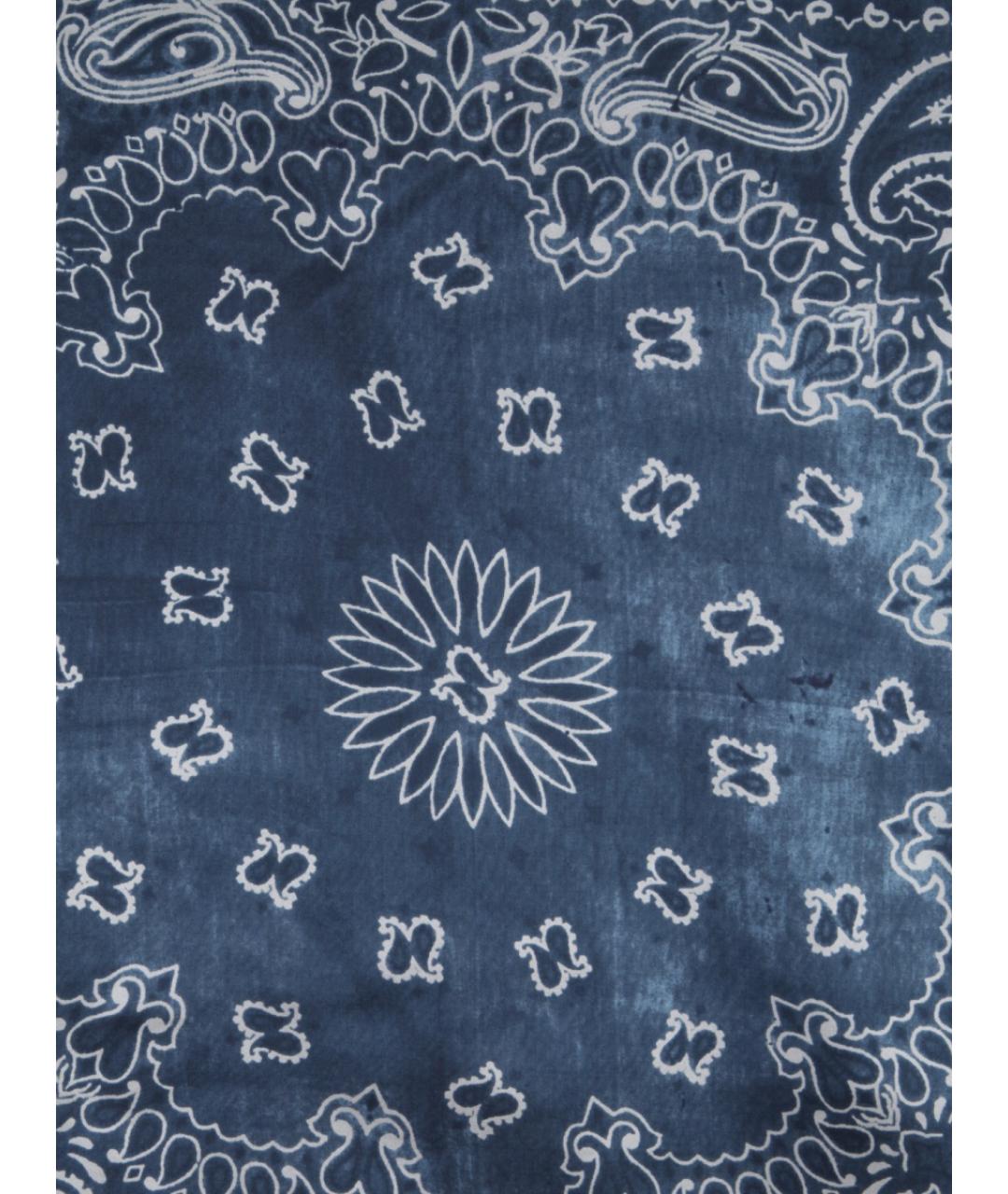 GOLDEN GOOSE DELUXE BRAND Синий шелковый шарф, фото 3