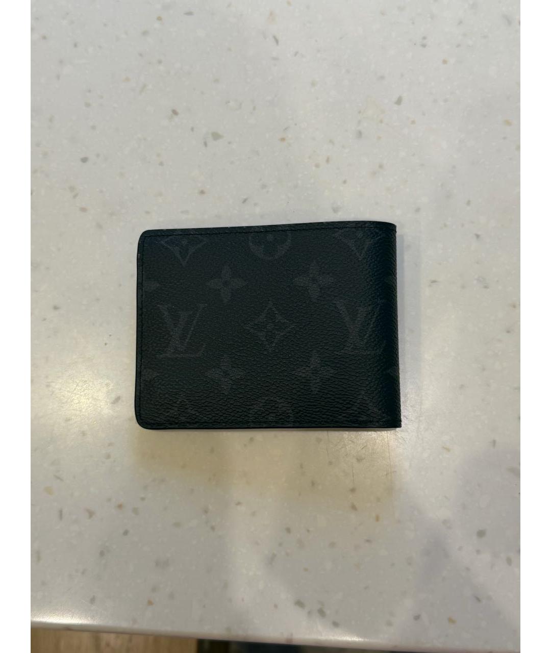 LOUIS VUITTON Черный кожаный кошелек, фото 2