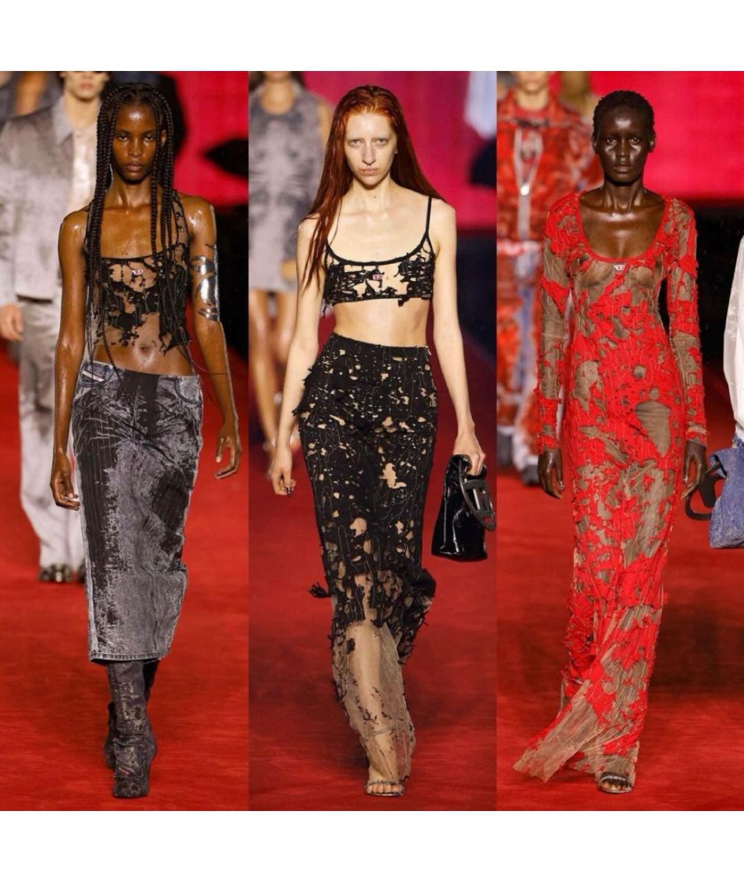 DIESEL Мульти сетчатая юбка макси, фото 7