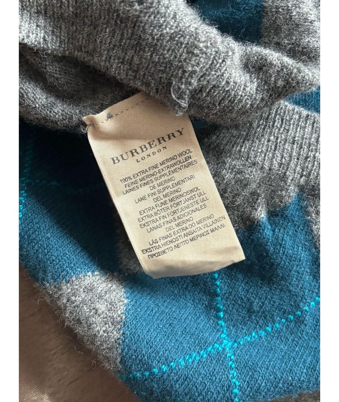 BURBERRY Серый шерстяной джемпер / свитер, фото 7