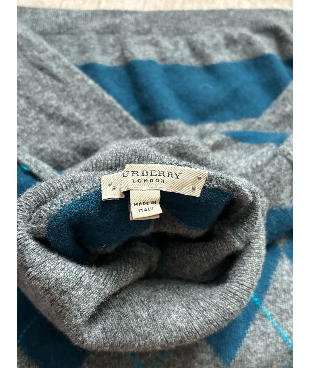 BURBERRY Серый шерстяной джемпер / свитер, фото 3