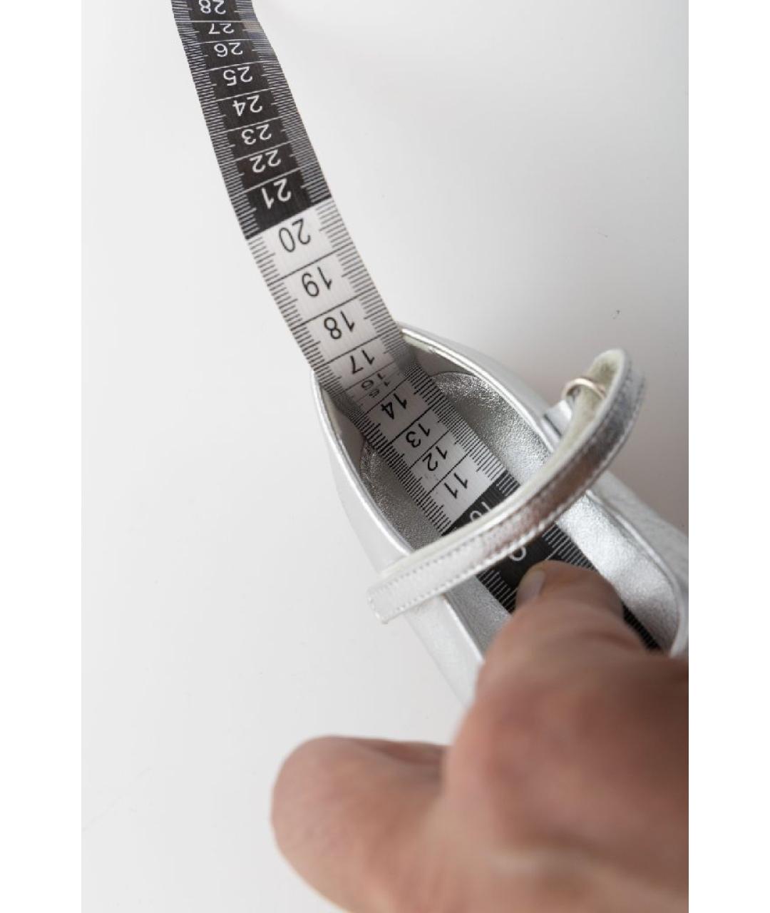 DOLCE&GABBANA Серебряные кожаные балетки и туфли, фото 7