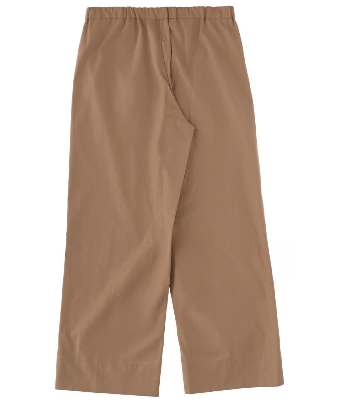 'S MAX MARA Коричневые хлопковые прямые брюки, фото 2