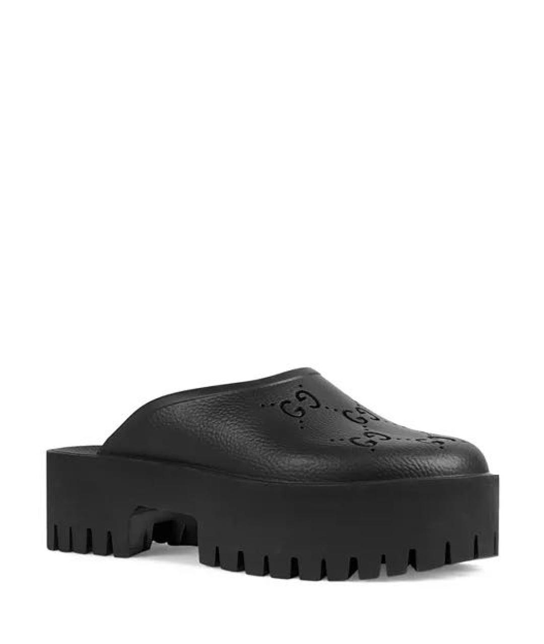 GUCCI Черные резиновые мюли, фото 4