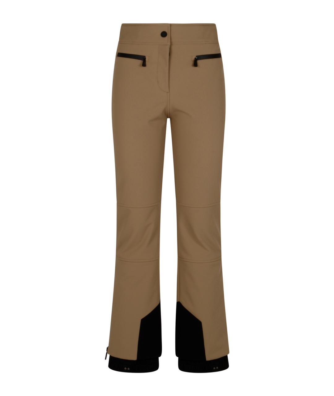 MONCLER GRENOBLE Бежевые полиамидовые прямые брюки, фото 1