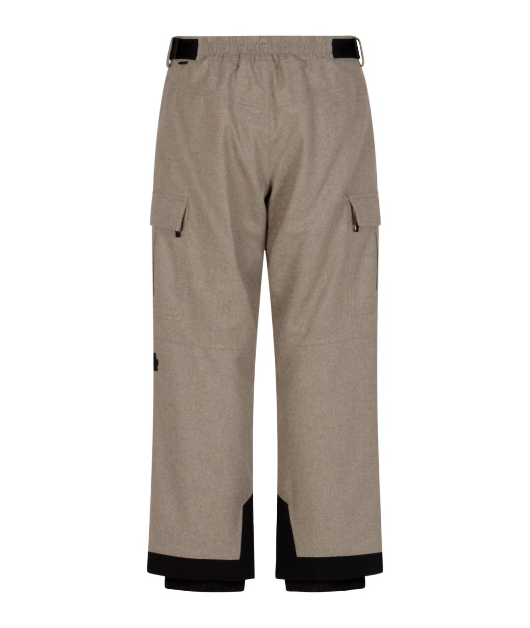 MONCLER GRENOBLE Бежевые полиамидовые повседневные брюки, фото 2