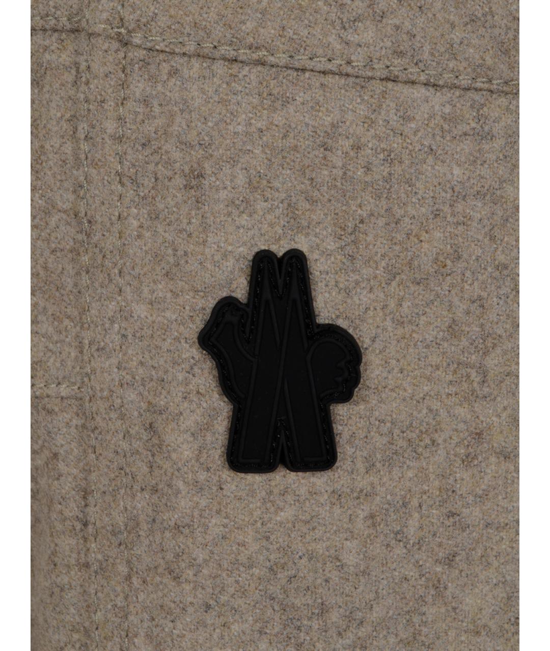 MONCLER GRENOBLE Бежевые полиамидовые повседневные брюки, фото 3