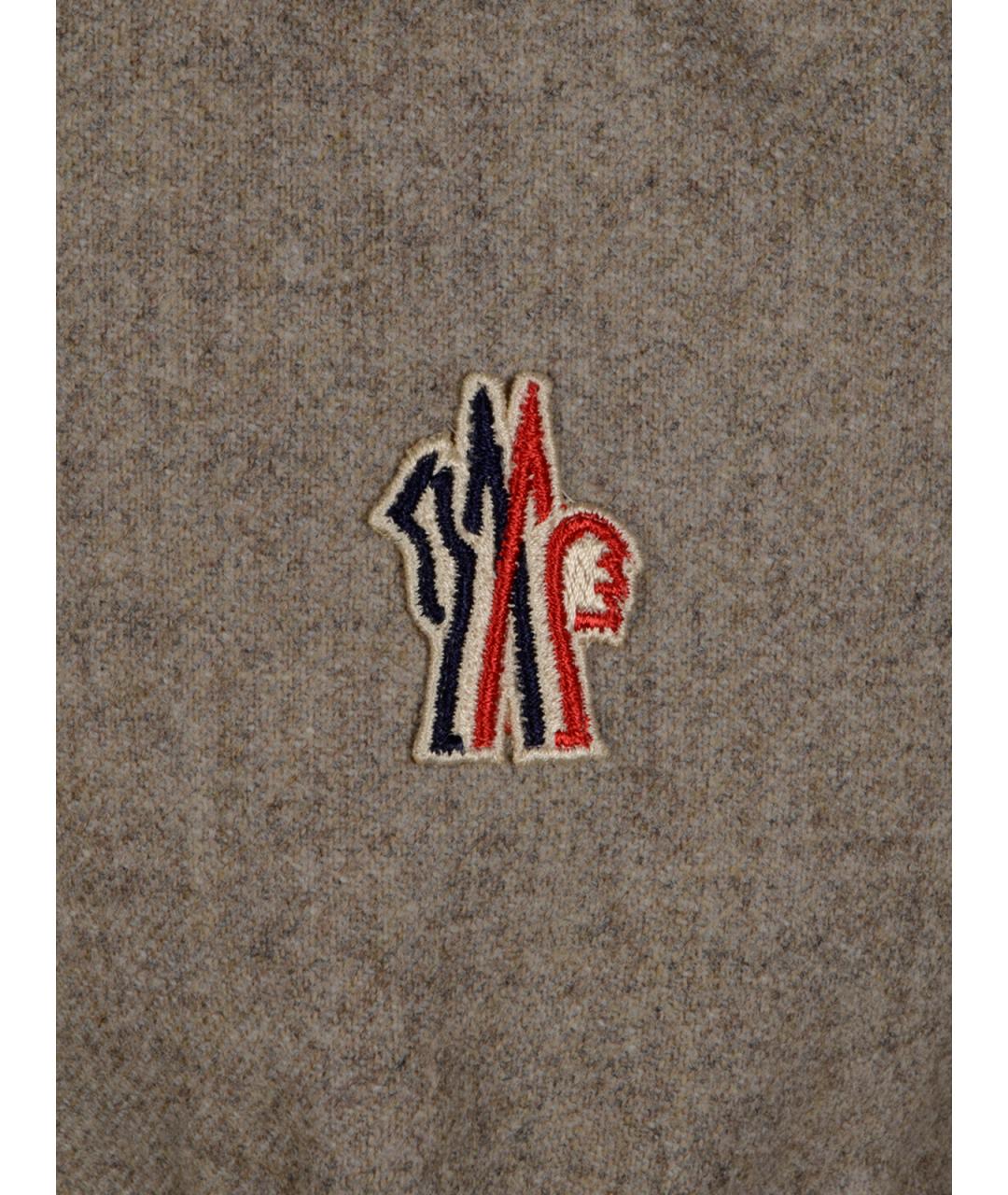 MONCLER GRENOBLE Бежевый шерстяной пуховик, фото 3