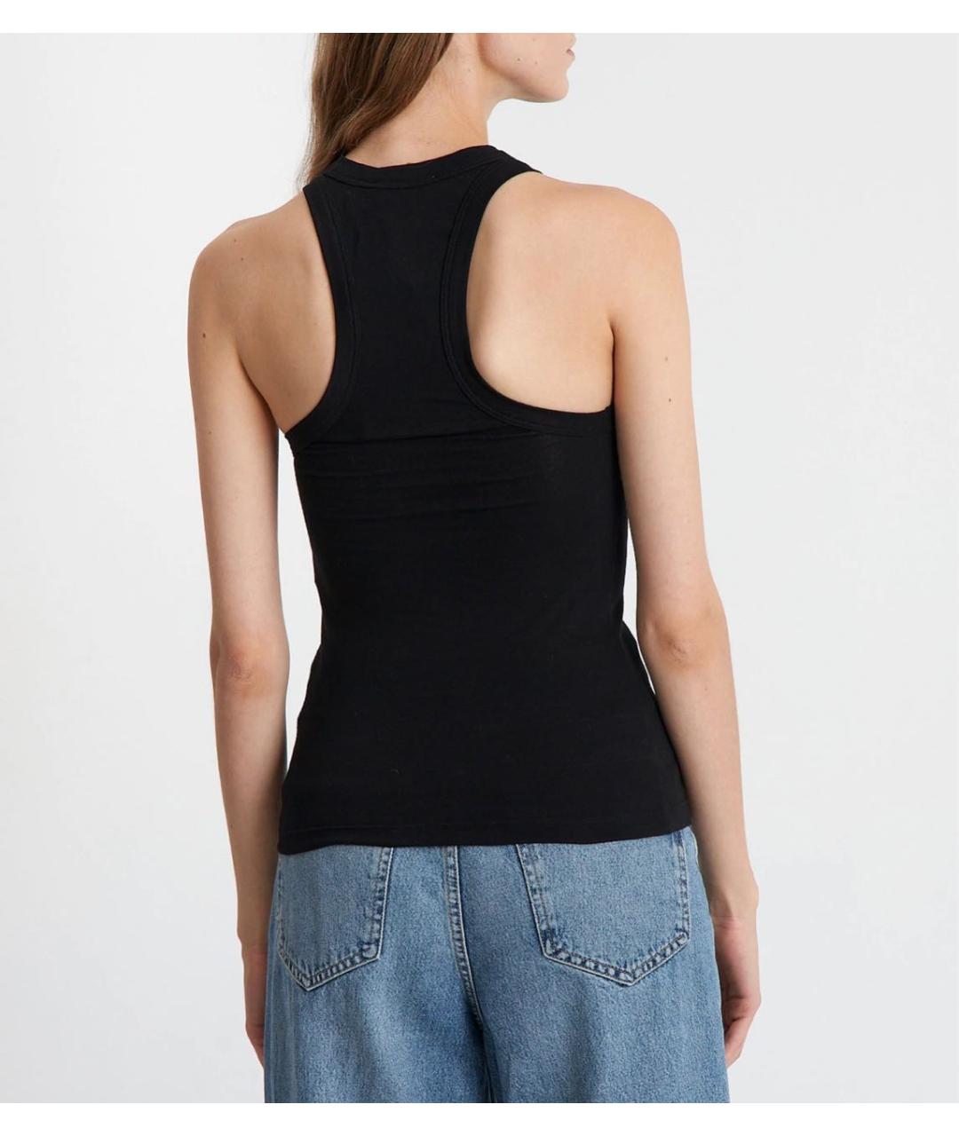 ALEXANDER MCQUEEN Черная хлопко-эластановая майка, фото 5