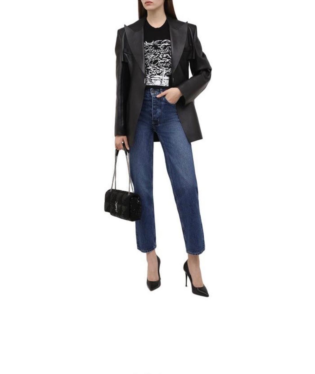 ALEXANDER MCQUEEN Черная хлопко-эластановая майка, фото 7