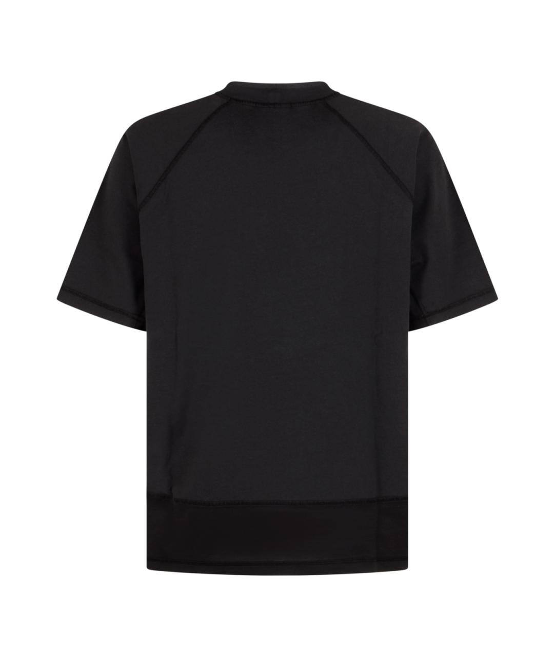 STONE ISLAND Черная хлопковая футболка, фото 2