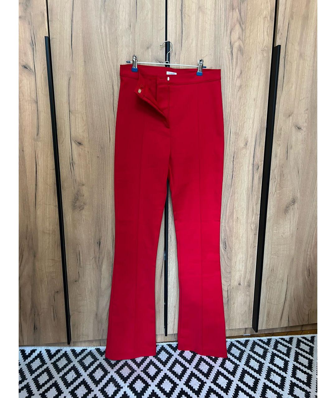 PATRIZIA PEPE Красные хлопковые брюки узкие, фото 7