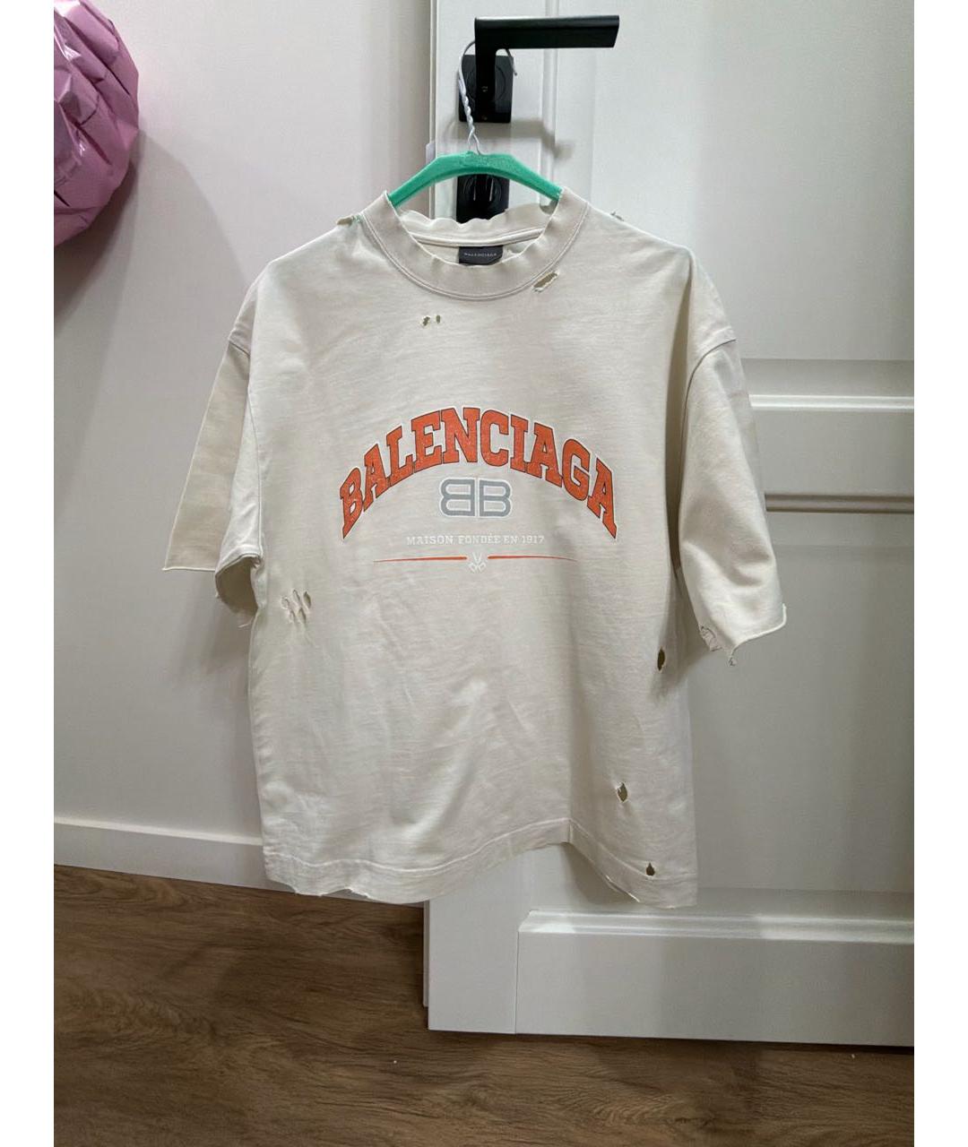 BALENCIAGA Хлопковая футболка, фото 5