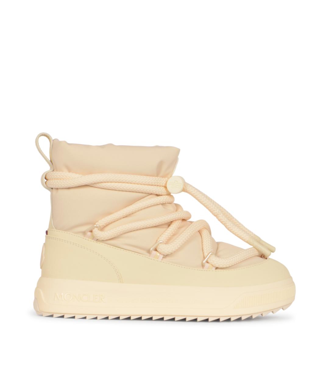 MONCLER Бежевые синтетические сапоги, фото 1