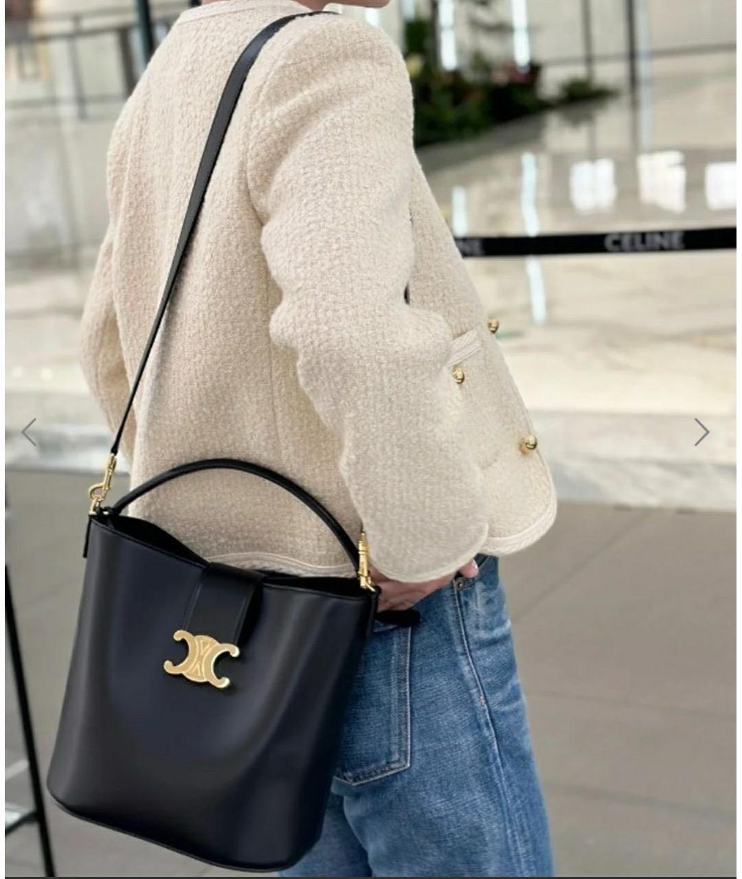 CELINE Черная кожаная сумка через плечо, фото 8