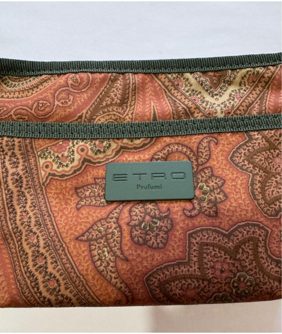 ETRO Коричневая хлопковая косметичка, фото 4