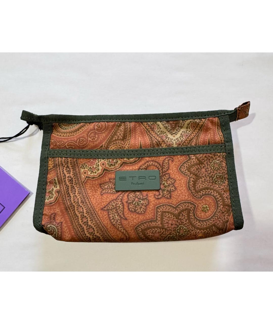 ETRO Коричневая хлопковая косметичка, фото 3