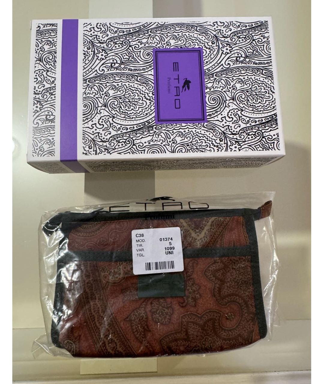 ETRO Коричневая хлопковая косметичка, фото 8