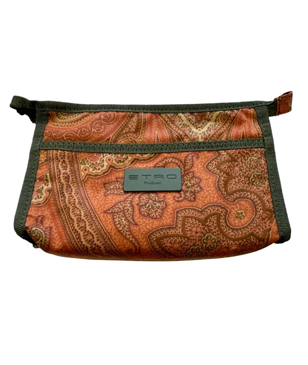 ETRO Коричневая хлопковая косметичка, фото 9