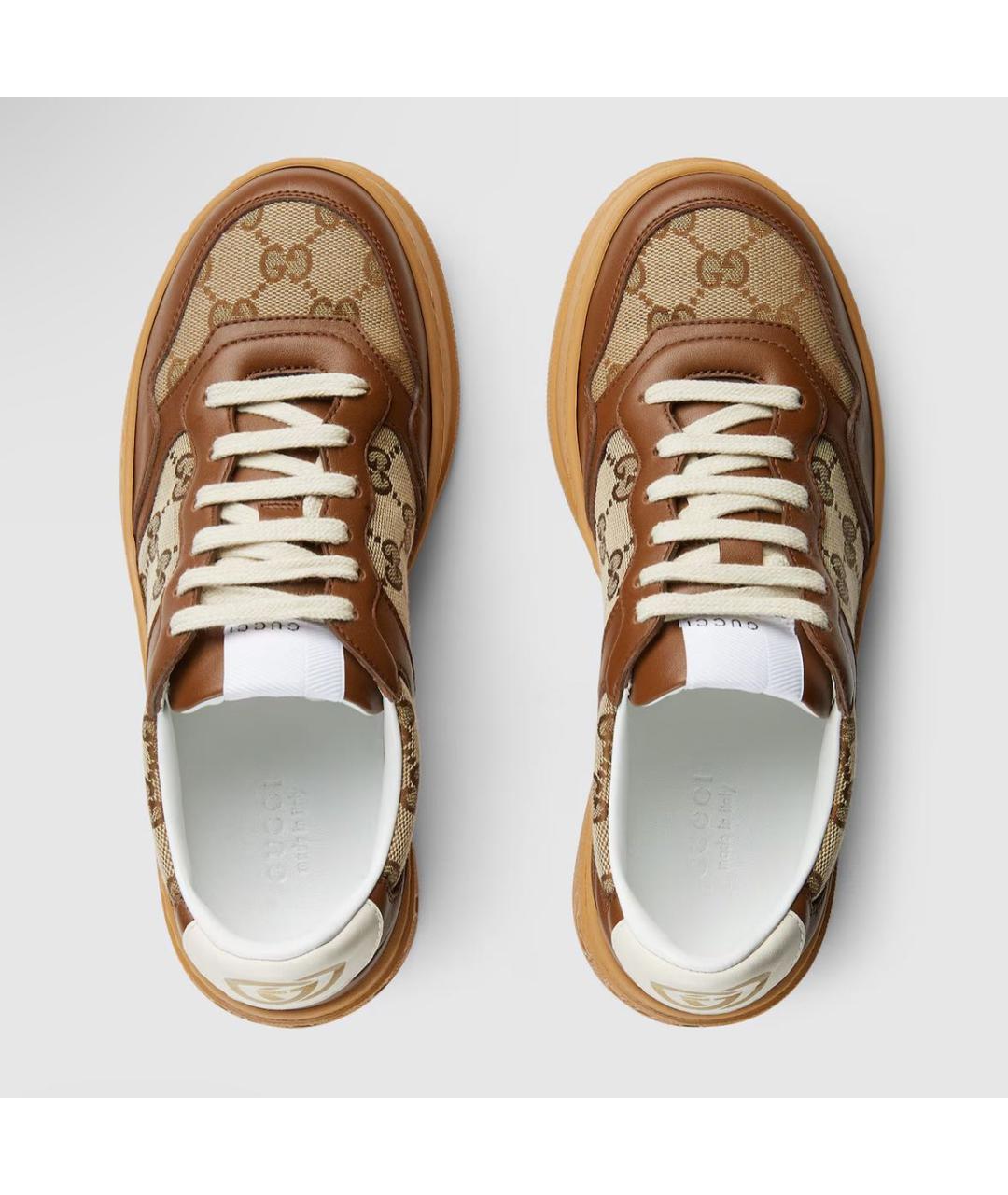 GUCCI Коричневые кожаные кроссовки, фото 3