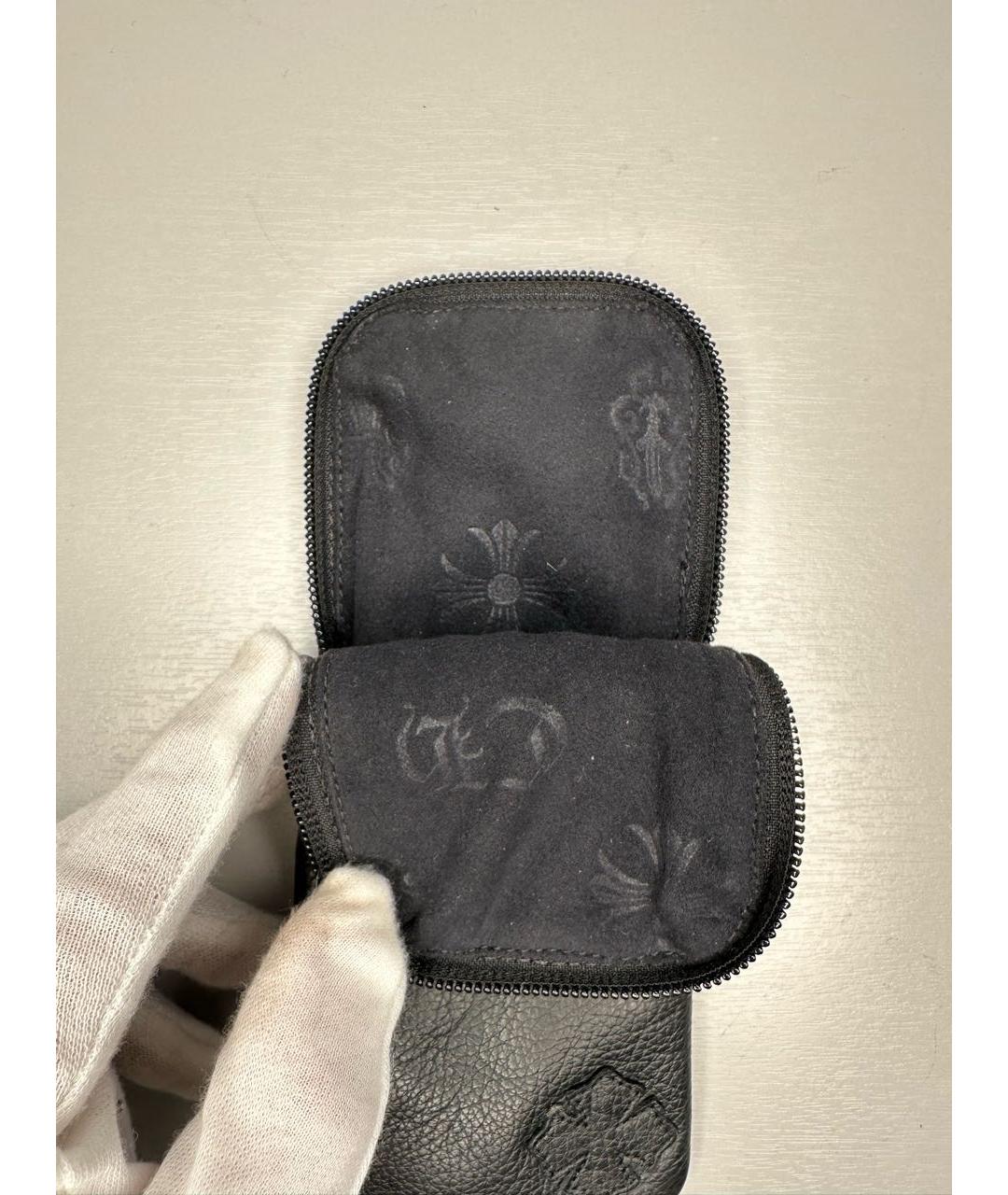CHROME HEARTS Черный кожаный кошелек, фото 4