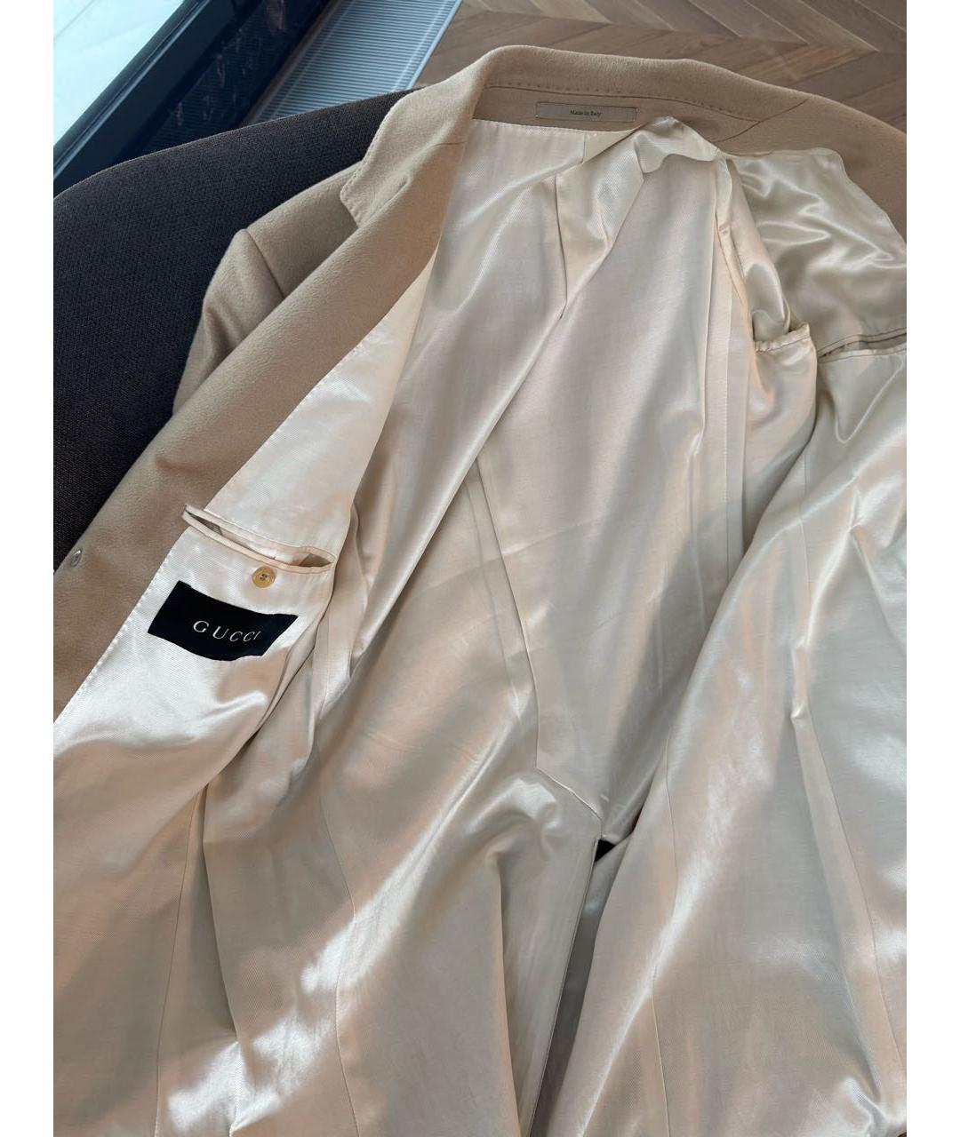 GUCCI Бежевое кашемировое пальто, фото 6