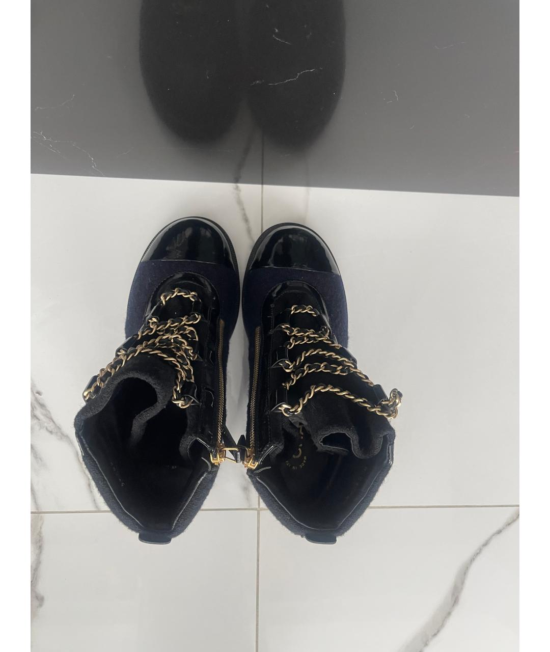 CHANEL Синие ботинки, фото 3