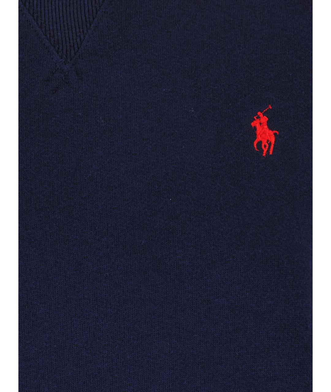 POLO RALPH LAUREN Темно-синий хлопковый джемпер / свитер, фото 2