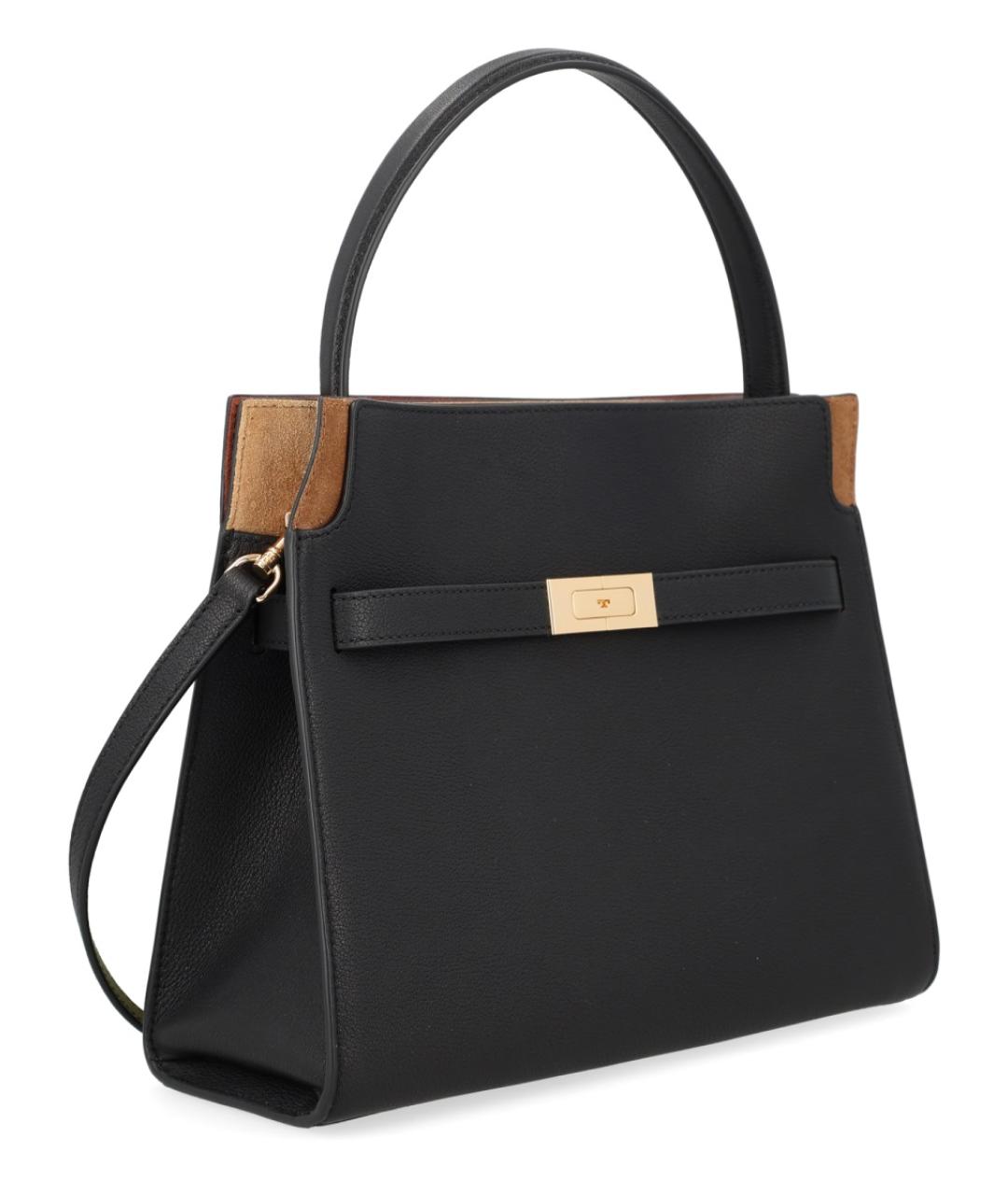 TORY BURCH Черная кожаная сумка тоут, фото 2