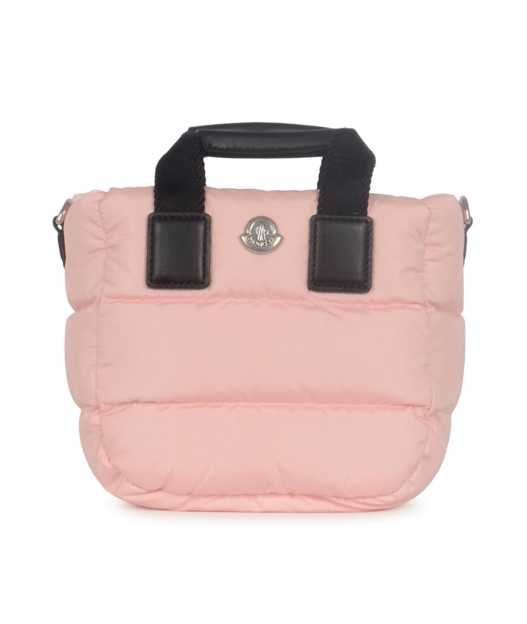 MONCLER Розовая синтетическая сумка тоут, фото 1