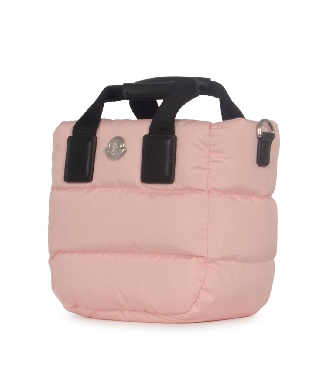 MONCLER Розовая синтетическая сумка тоут, фото 2