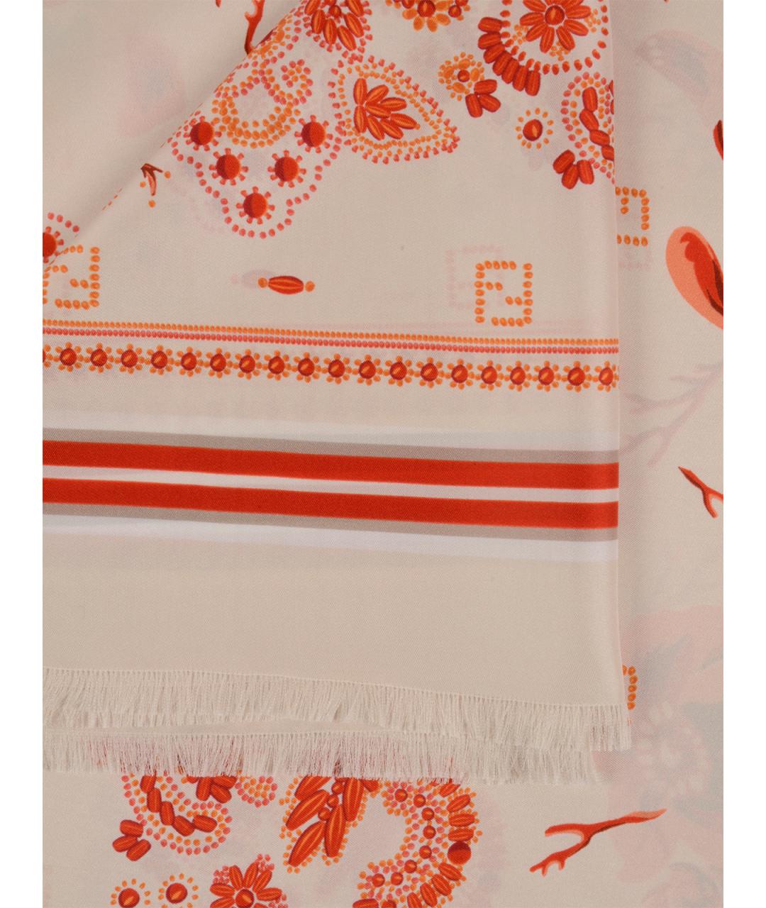 FENDI Бежевый шелковый шарф, фото 2