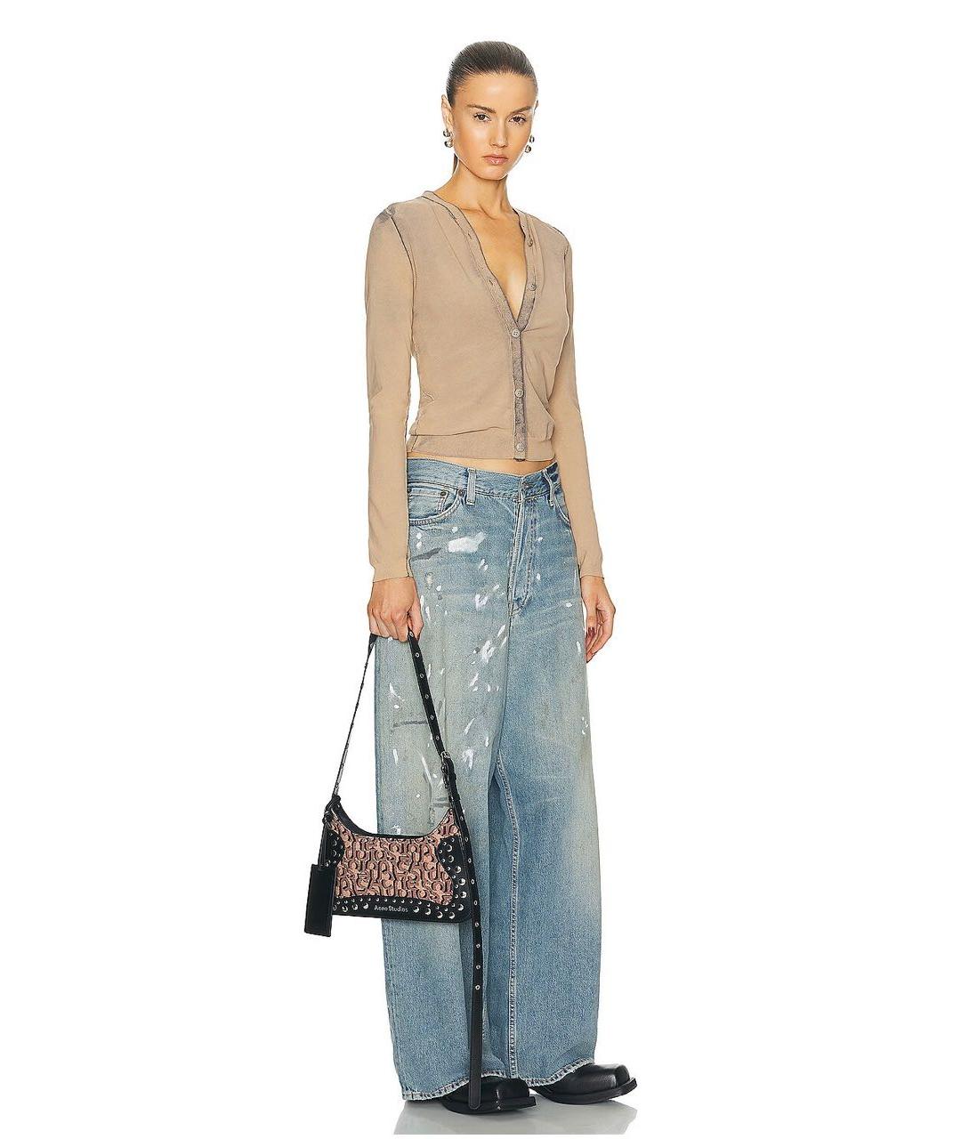 ACNE STUDIOS Черная кожаная сумка через плечо, фото 4