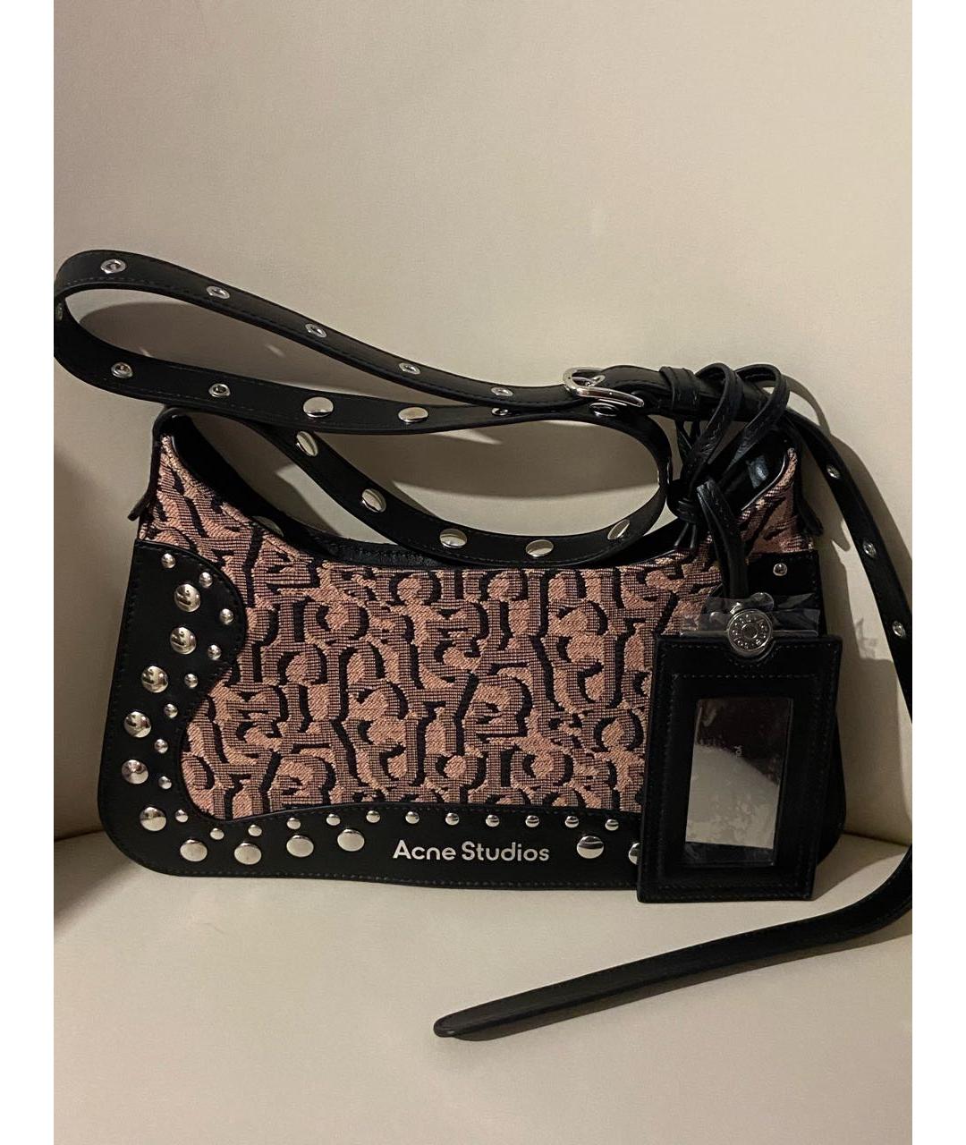 ACNE STUDIOS Черная кожаная сумка через плечо, фото 5