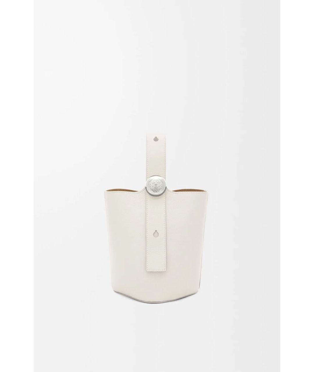 LOEWE Белая кожаная сумка с короткими ручками, фото 9