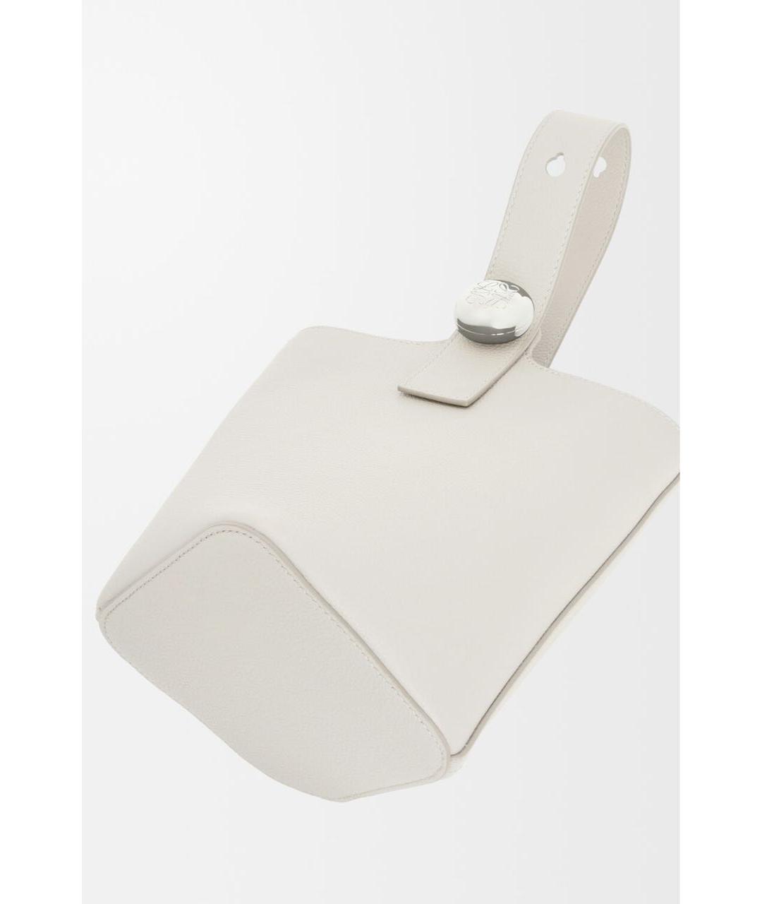 LOEWE Белая кожаная сумка с короткими ручками, фото 6