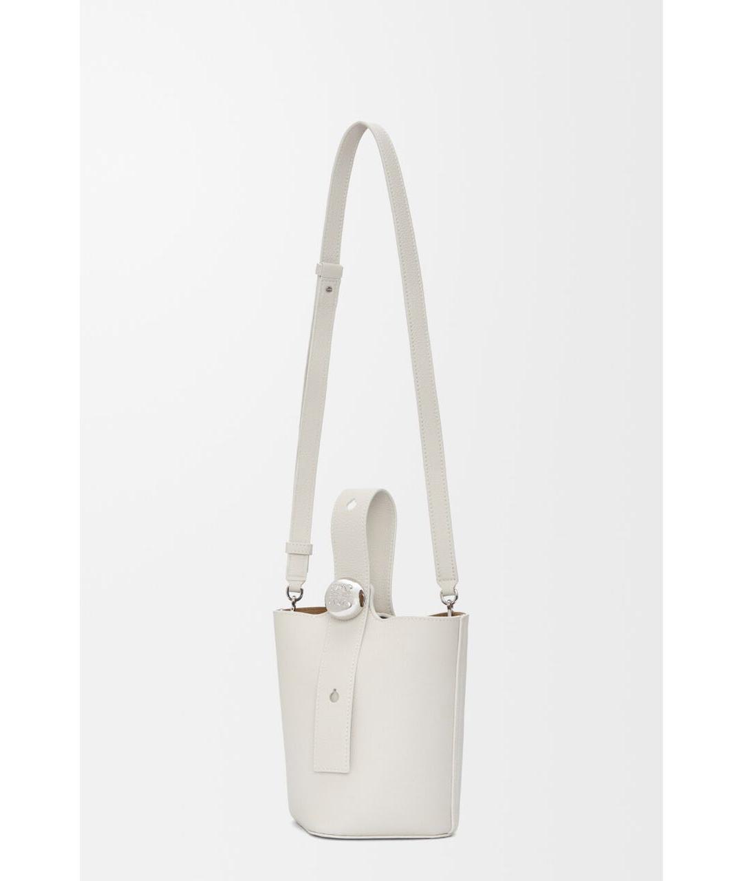 LOEWE Белая кожаная сумка с короткими ручками, фото 7