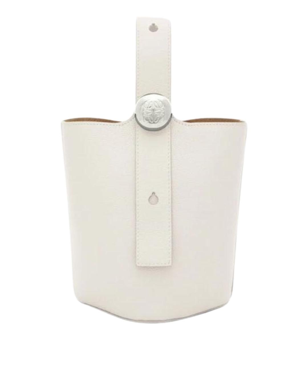 LOEWE Белая кожаная сумка с короткими ручками, фото 1