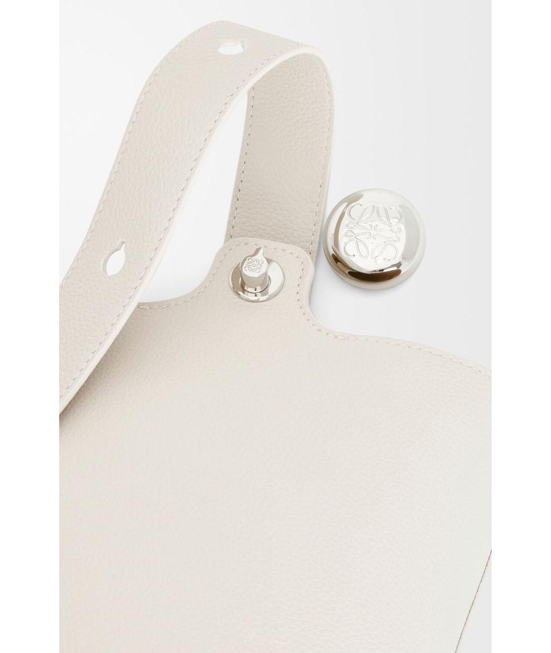 LOEWE Белая кожаная сумка с короткими ручками, фото 4