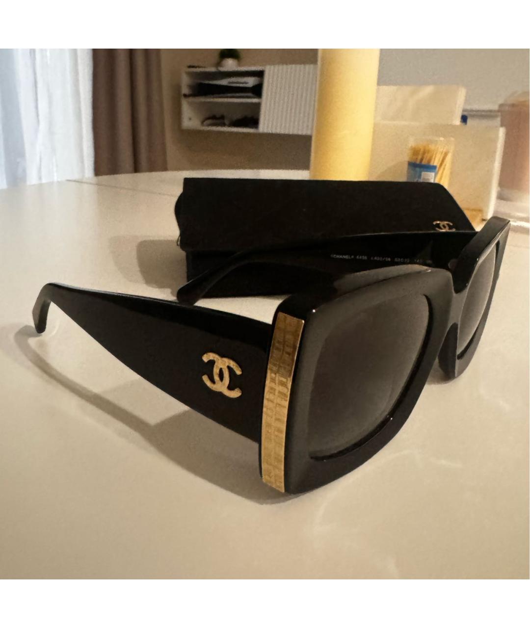 CHANEL Черные пластиковые солнцезащитные очки, фото 5