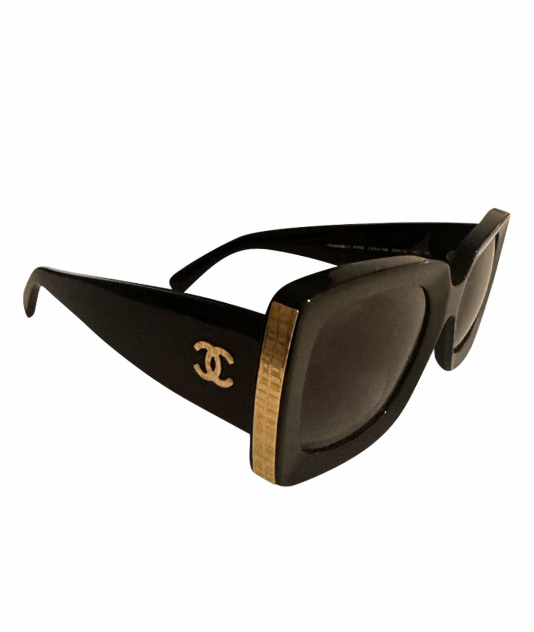 CHANEL Черные пластиковые солнцезащитные очки, фото 1