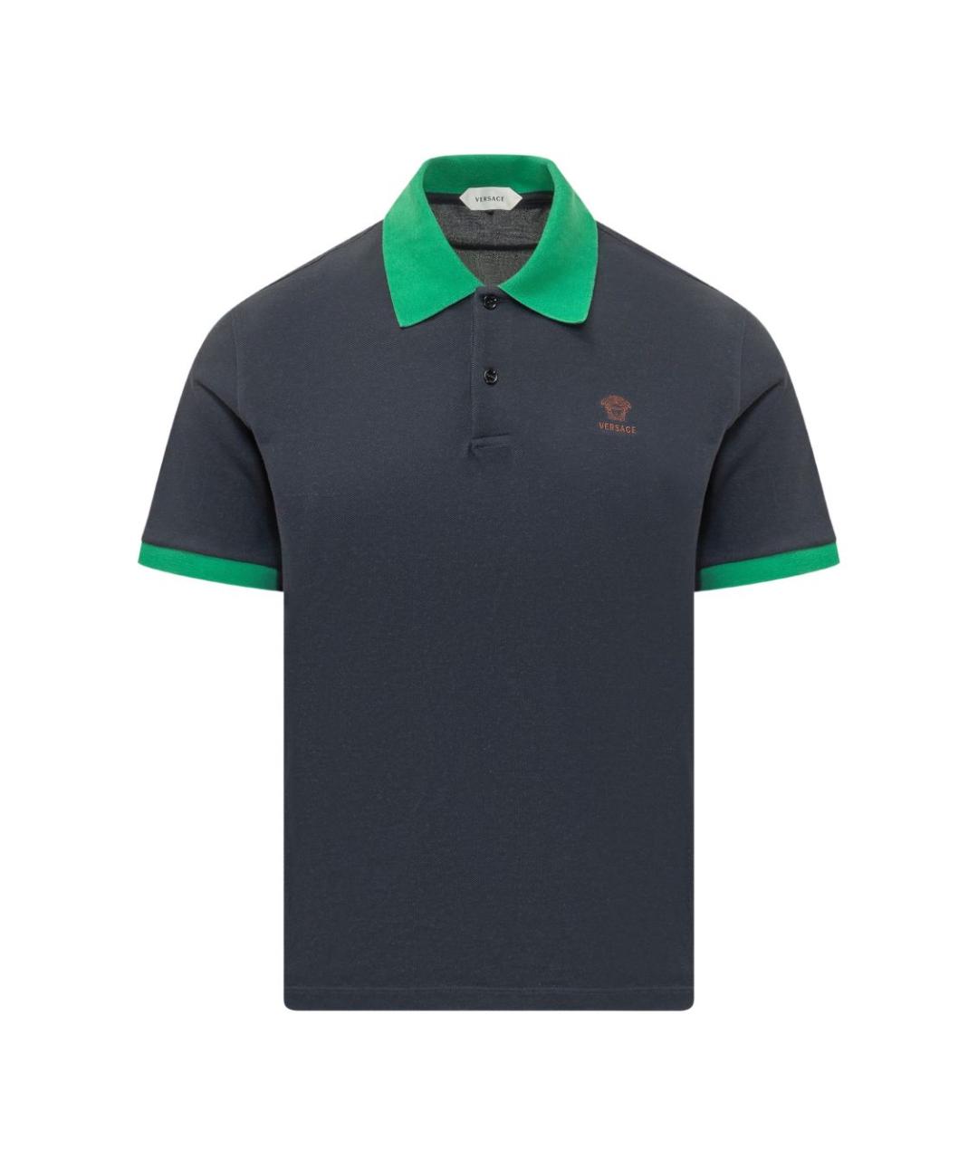 VERSACE Синяя хлопковая футболка, фото 1