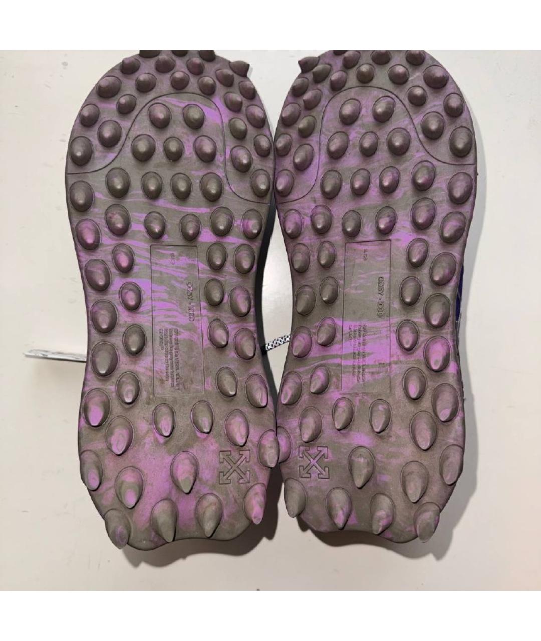 OFF-WHITE Фиолетовые текстильные низкие кроссовки / кеды, фото 3