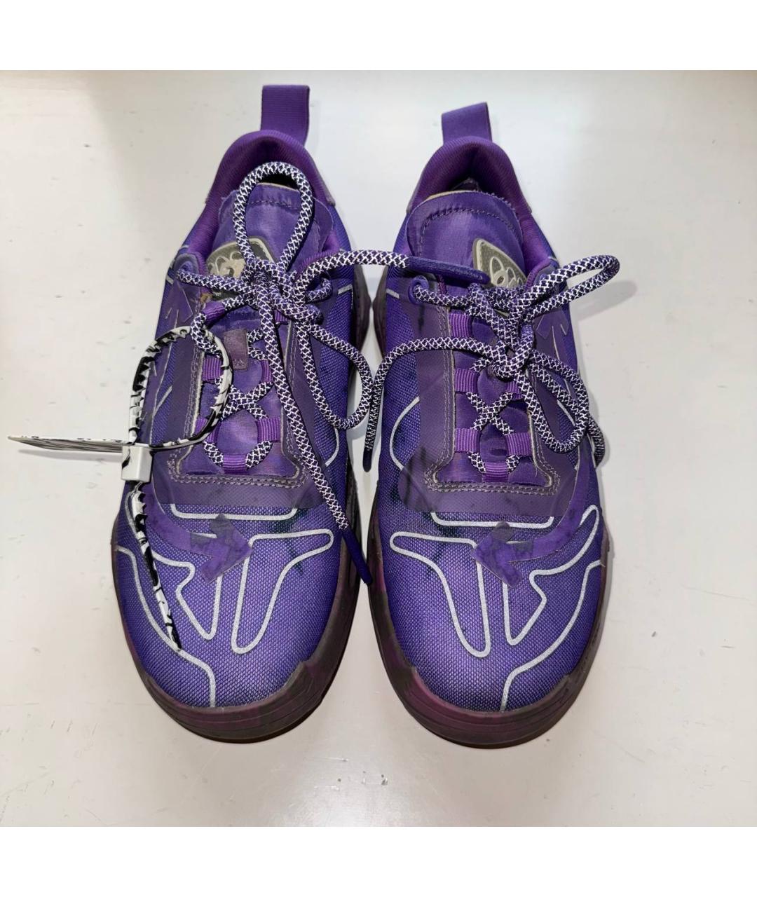 OFF-WHITE Фиолетовые текстильные низкие кроссовки / кеды, фото 2