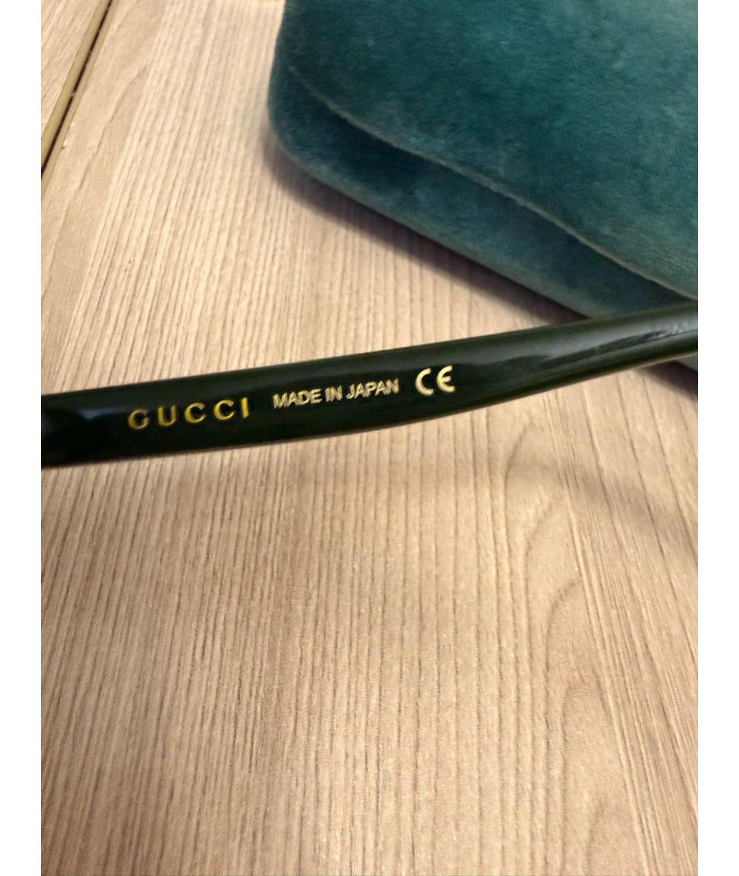 GUCCI Зеленые пластиковые солнцезащитные очки, фото 6