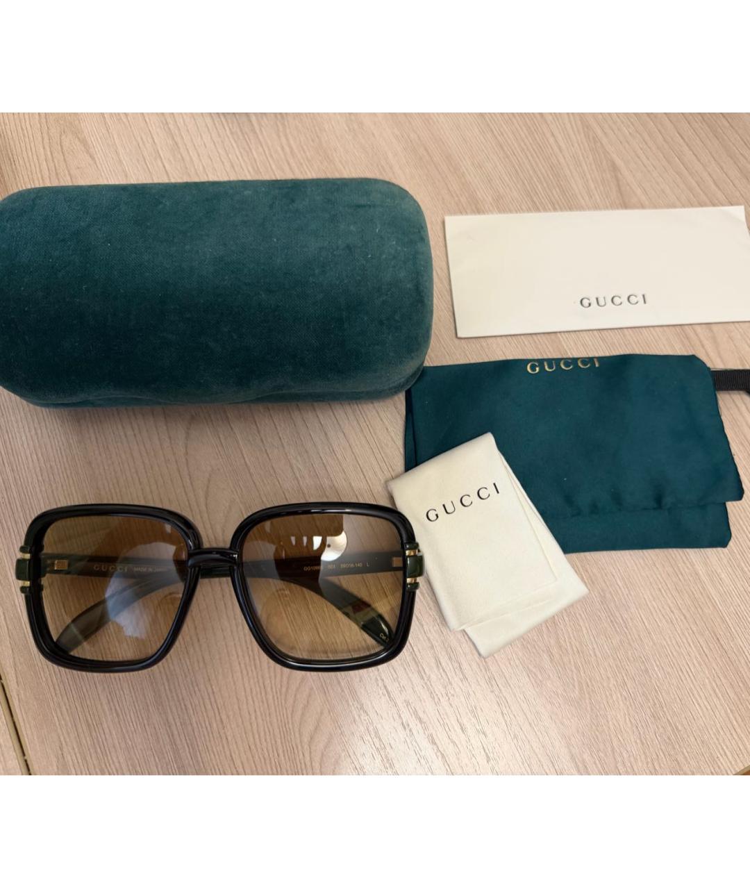 GUCCI Зеленые пластиковые солнцезащитные очки, фото 4