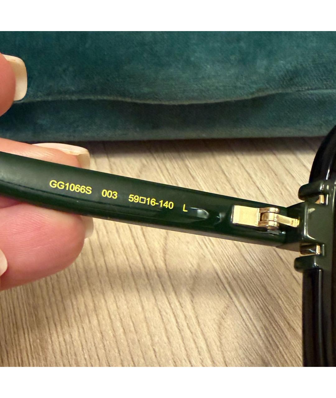 GUCCI Зеленые пластиковые солнцезащитные очки, фото 7